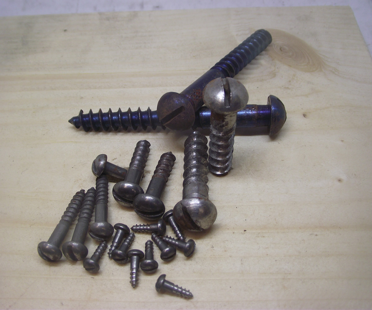 Vintage Nettlefolds 12 X 1 1/2” Round Head Zinc Plated Steel Wood Screws X 20 