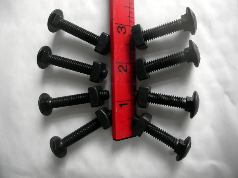 Black Finish Steel Coach Bolts with Square Nuts