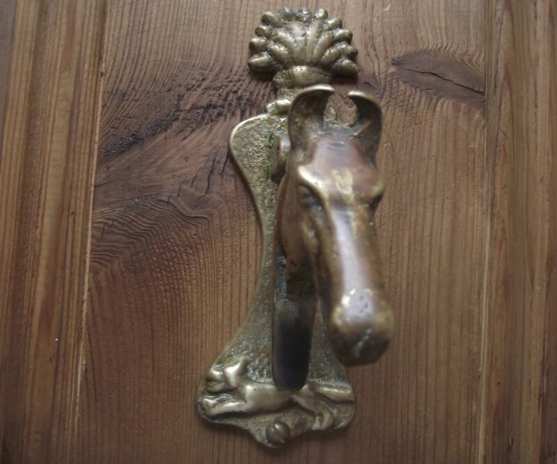 Horse & Hound Brass Door Knocker