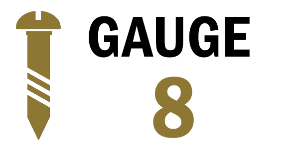 Gauge 8 Slotted Brass Round Head